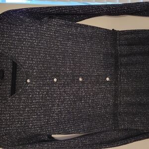 Elegant Black Long-Sleeve Jumper with Button Detail